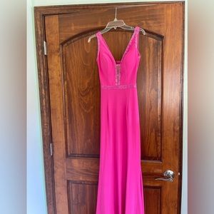 Sherri Hill Prom Dress-Size 0-Hot Pink